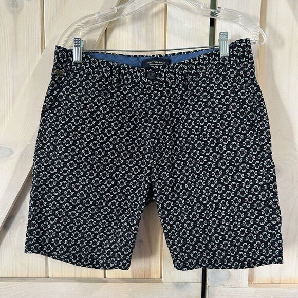 Scotch Soda Men’s Shorts 30 Preppy Golf Outdoor 8" Inseam Floral Logo Chino - Picture 1 of 14
